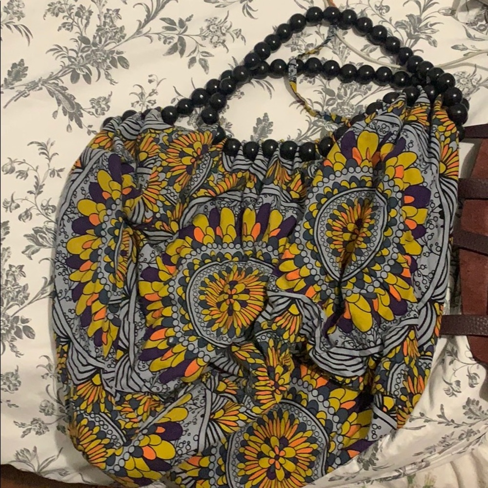 Beaded handle purse